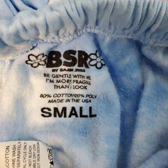 🔴 By Samii Ryan Sweatpants Women S Blue Tie Dye Drawstring Felt Cute Graphic - Picture 9 of 10